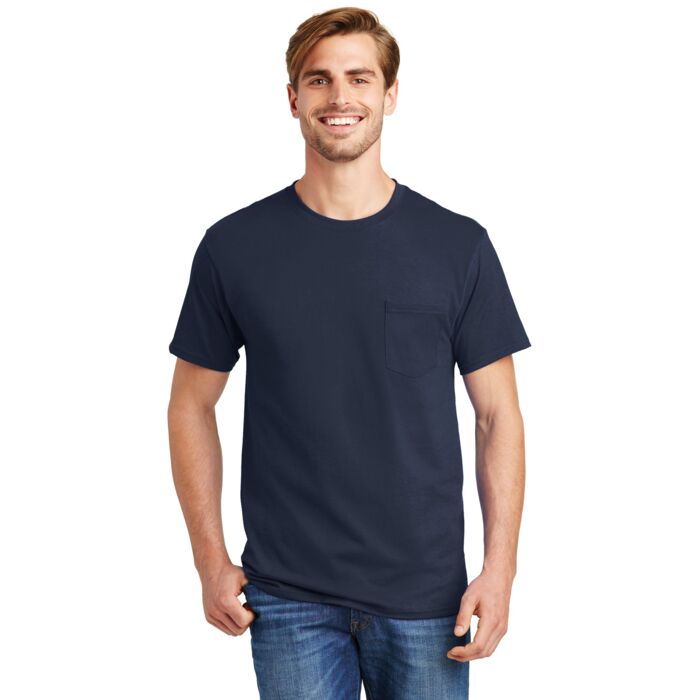 Tagless ® 100% Cotton T Shirt with Pocket Thumbnail