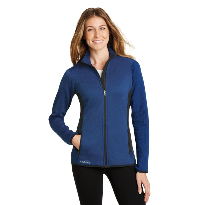 Ladies Full Zip Heather Stretch Fleece Jacket Thumbnail